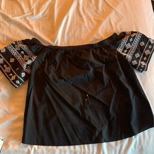 Off the shoulder black top
